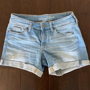 blue denim shorts